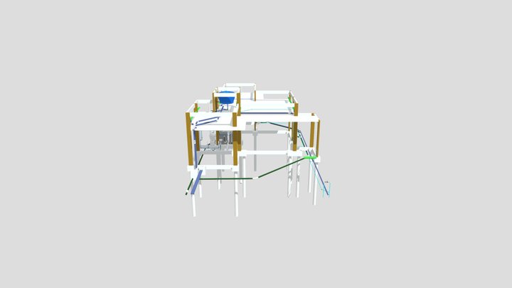 Projeto Hidrossanitário Residência Terrea 100m2 3D Model