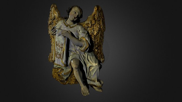 Sculpture of Baroque Angel_textured 3D Model