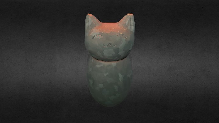 Japanese Cat Statue 3D Model