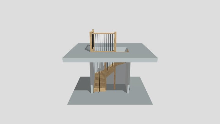 Full Oak, Metal Spindles, Heritage/Listed 3D Model