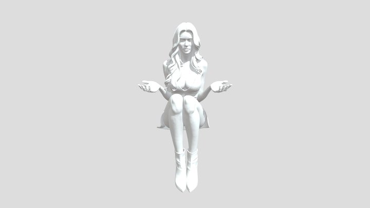 headphones stand girl 3D Model