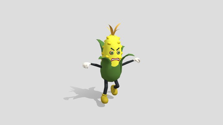 Corn Character - Death animation 3D Model