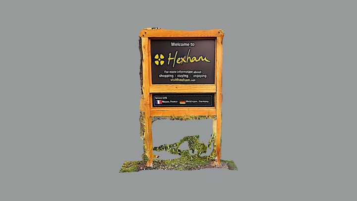 Welcome to Hexham sign 3D Model