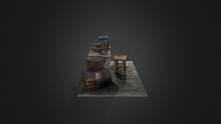 DAE Texture 2 more detailed props - Rustborn 3D Model