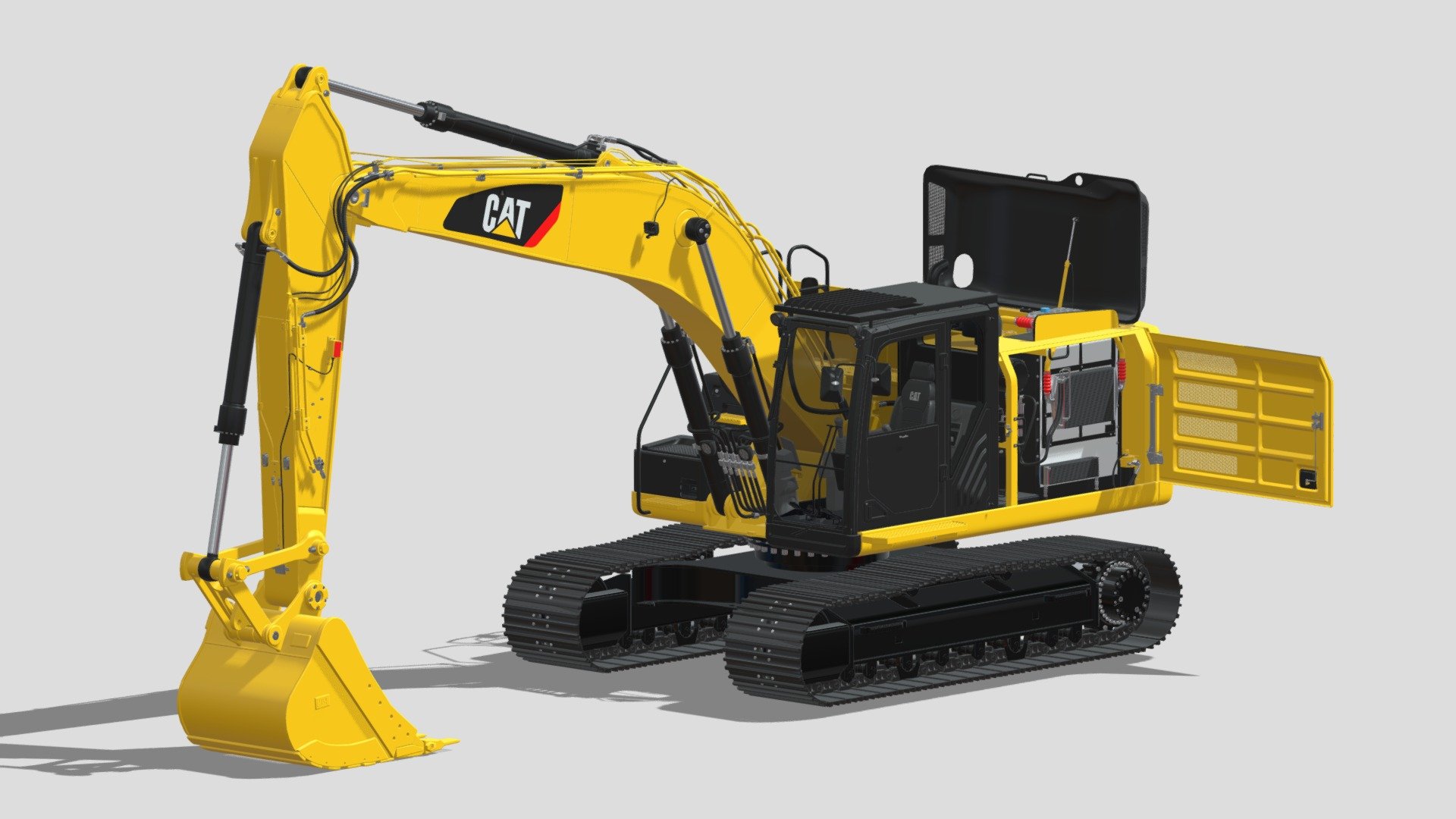 CAT 323 EL Medium Excavator - Buy Royalty Free 3D model by Frezzy ...