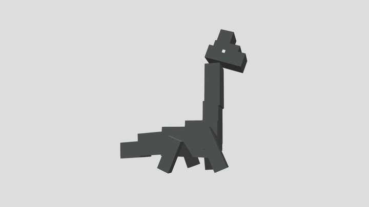 Chrome dino game brachiosaurus 3D Model