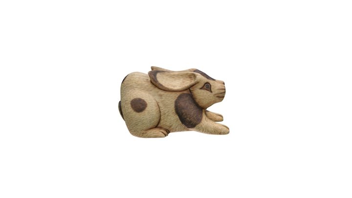 Wooden Rabbit Ornament 3D Model
