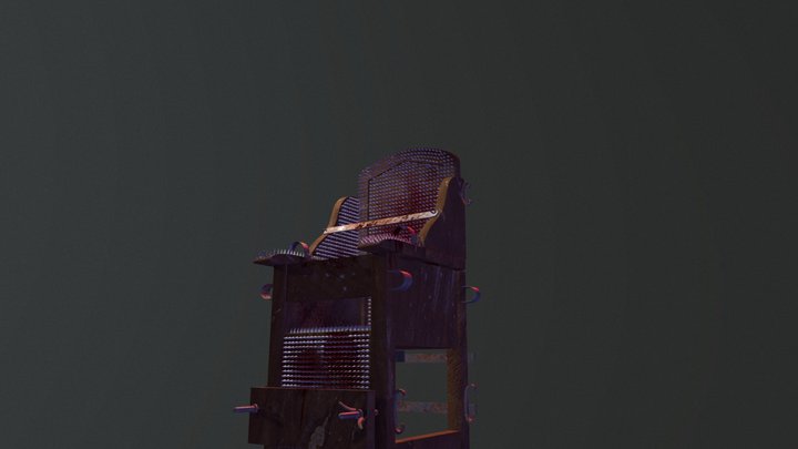 Medieval iron chair 3D Model