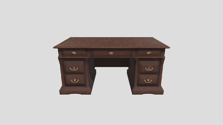 Brown Office table 3D Model