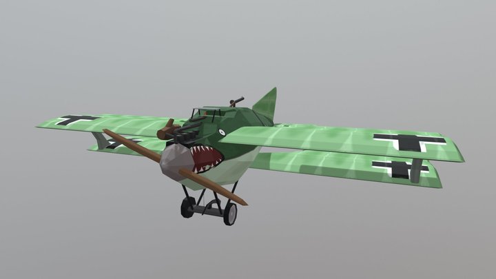 Stylized plane_ Roland C.II 3D Model