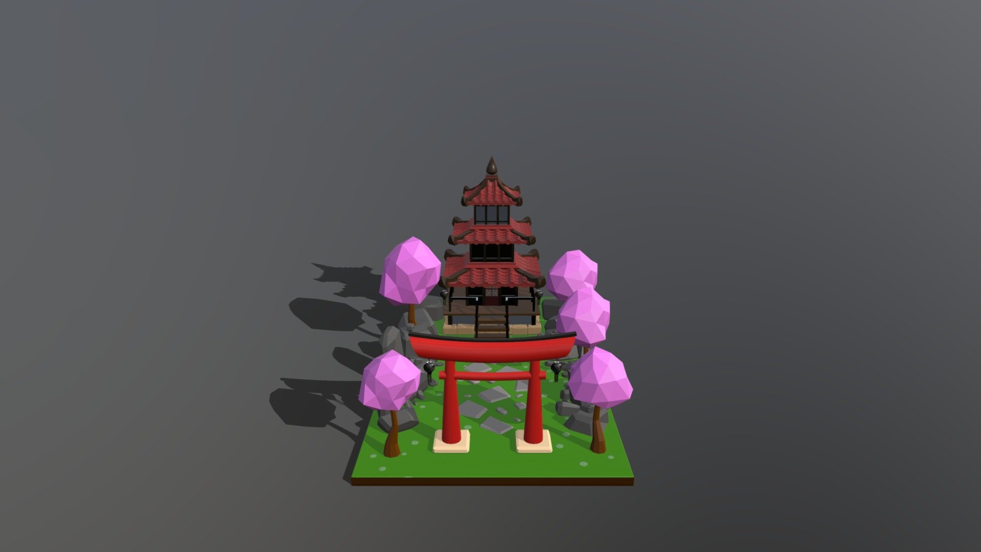 Environment with a Pagoda - Download Free 3D model by nicorm2000 ...