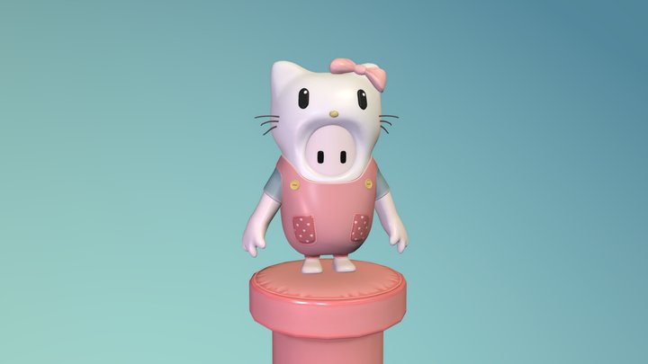 Skin Hello Kitty - Fall Guys 3D Model