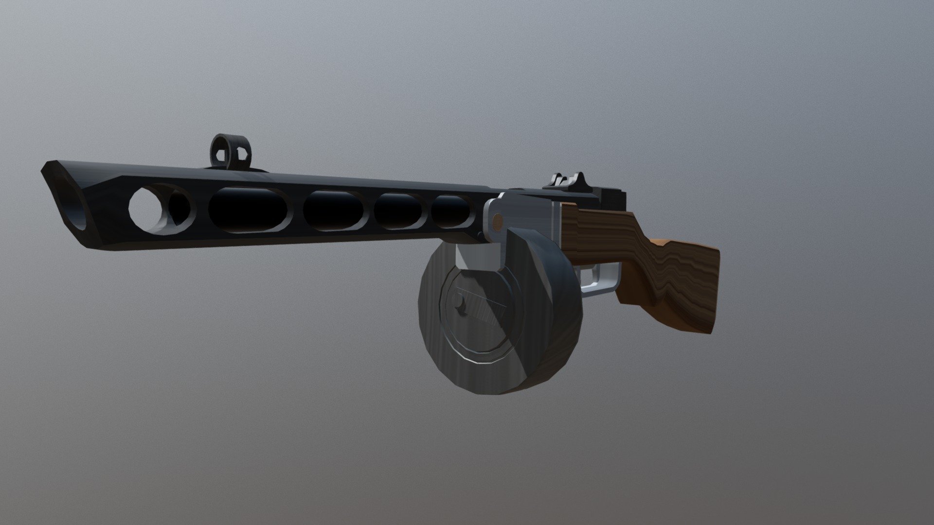 PPSH-41 Russian SMG (Low-Poly Model)