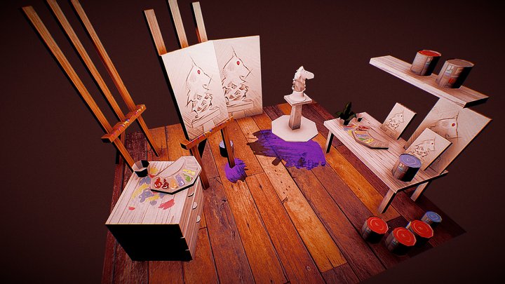Creepy Paint Studio 3D Model