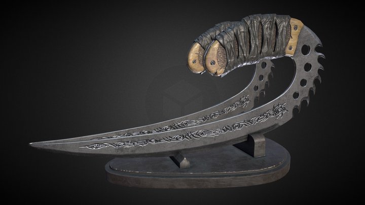 Low Poly Riddick's Daggers 3D Model