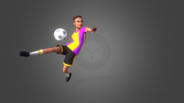 Football Girl - gameCharacter 3D Model