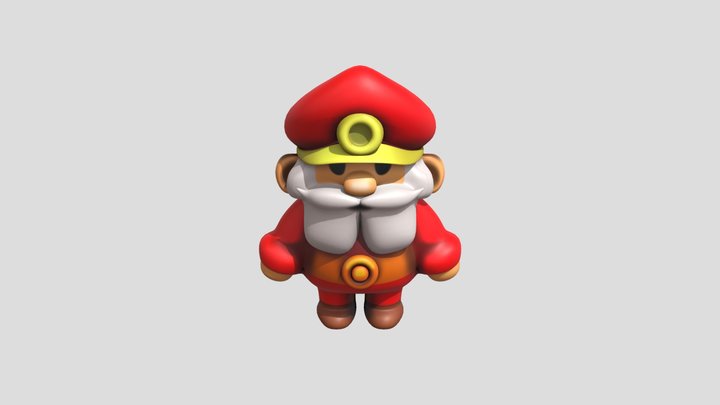 Mario Stylized Gnome Character 3D Model