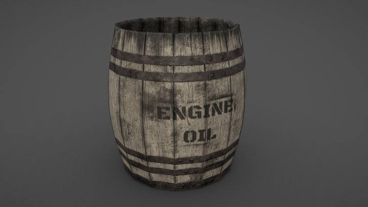 Wood Barrel 3D Model