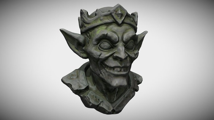 Fantasy Goblin King Bust 3D Model