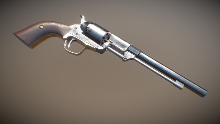 Western Revolver 03 3D Model