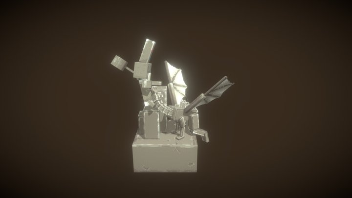 Arch and dragon statue mcd 3D Model