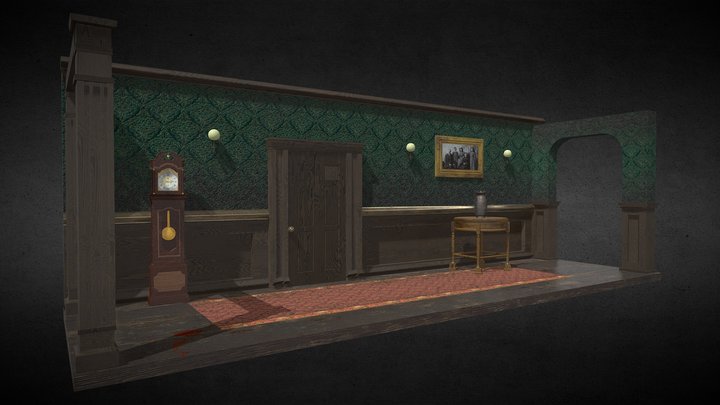 Haunted Hallway Diorama 3D Model