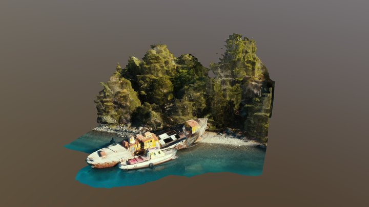 Barco Encallado - Puerto Sánchez 3D Model