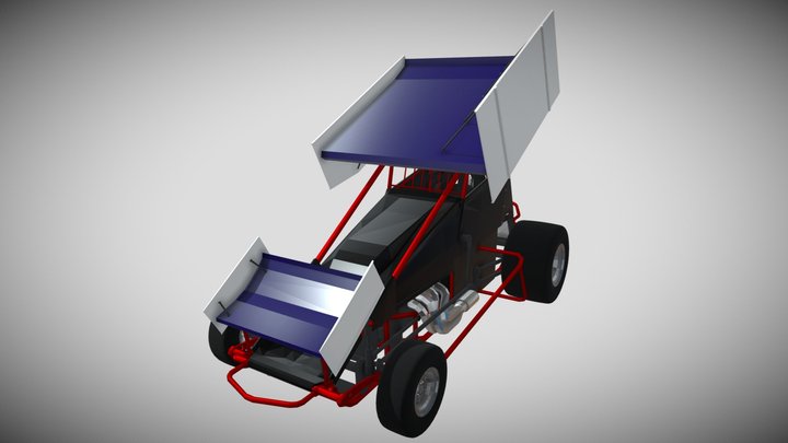Dirt Sprintcar - High Poly (portifolio remake) 3D Model