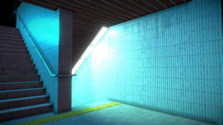 Subway Stairs 3D Model