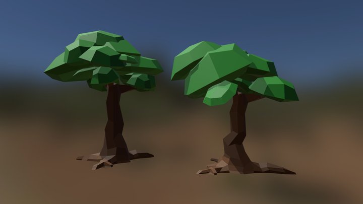 Low Poly Oak Assets 3D Model