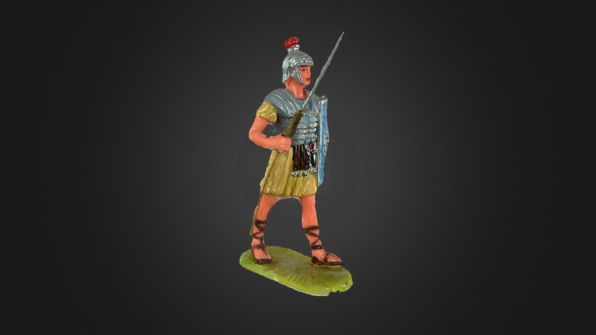 Elastolin roman with spear — Sketchfab embed 3D viewer