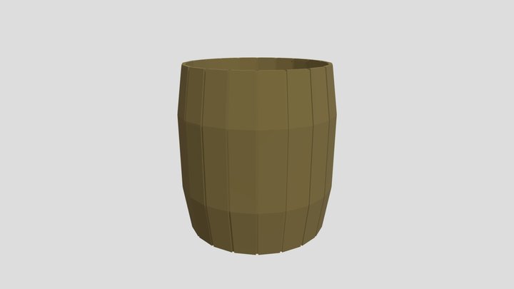 LowPoly medieval barrel 3D Model