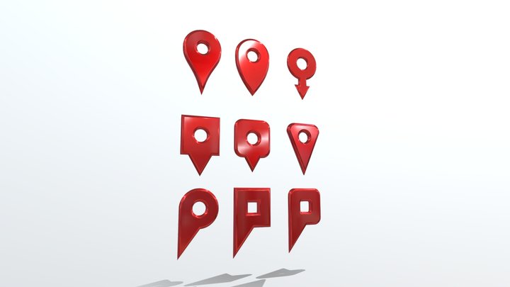 Set of Map Pin – Gratis 3D-model STL