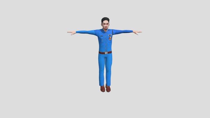 Blue Police By Rahman Pro 10M 3D Model