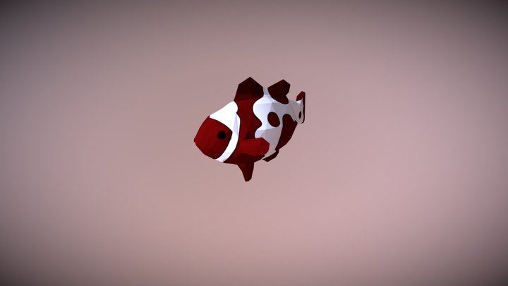 Maroon clownfish 3D Model