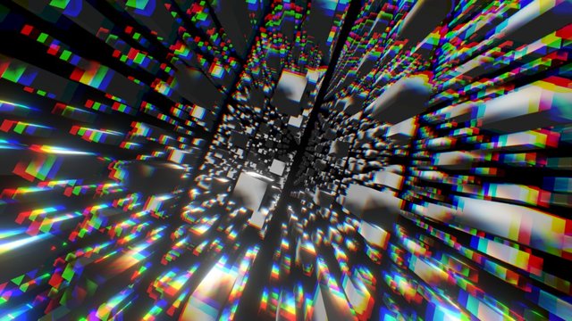 3D Cube Spiral for a 1st Person VR Experience