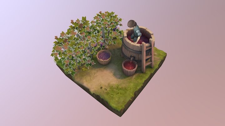 Wine Farmer 3D Model