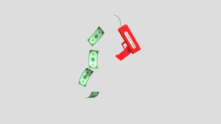 MONEY AND MONEY GUN 3D Model