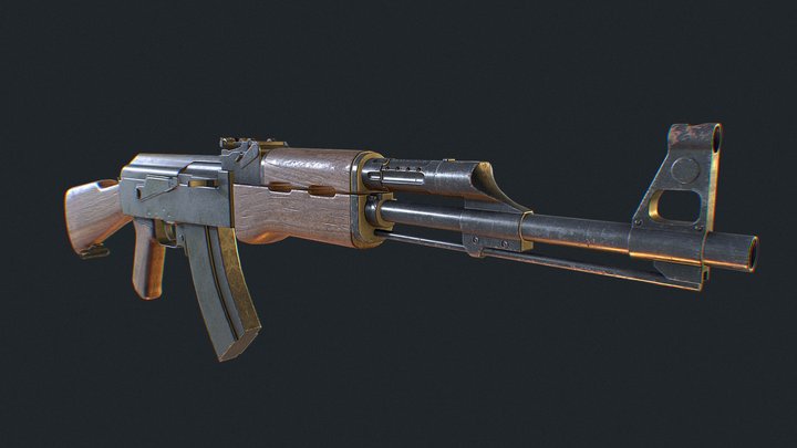 AK-47 (Game Ready) 3D Model