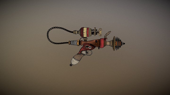 Steam Punk De-Optimizer Pistol 2 3D Model