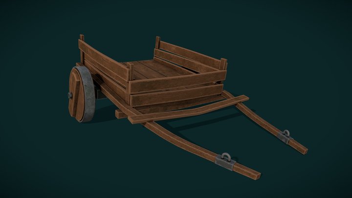 Stylized Wagon 3D Model