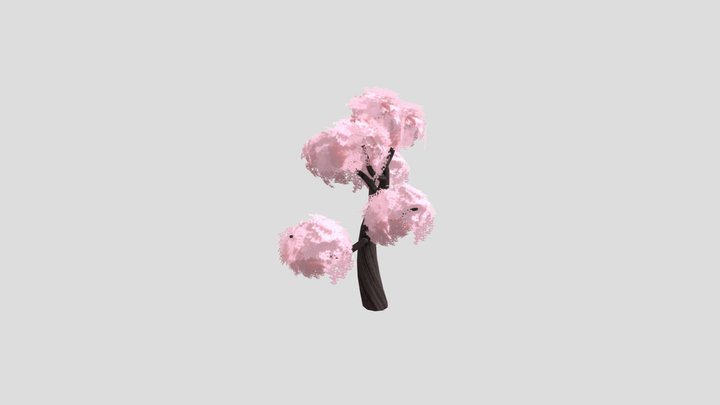 Stylized cherry tree (one) 3D Model