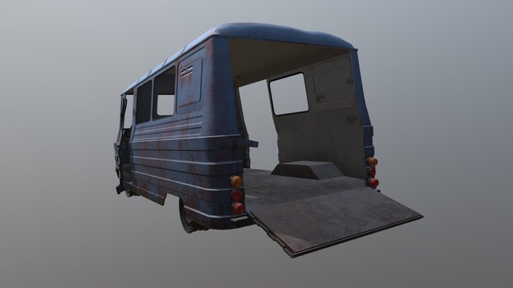 Wrecked FSC Żuk 3D Model