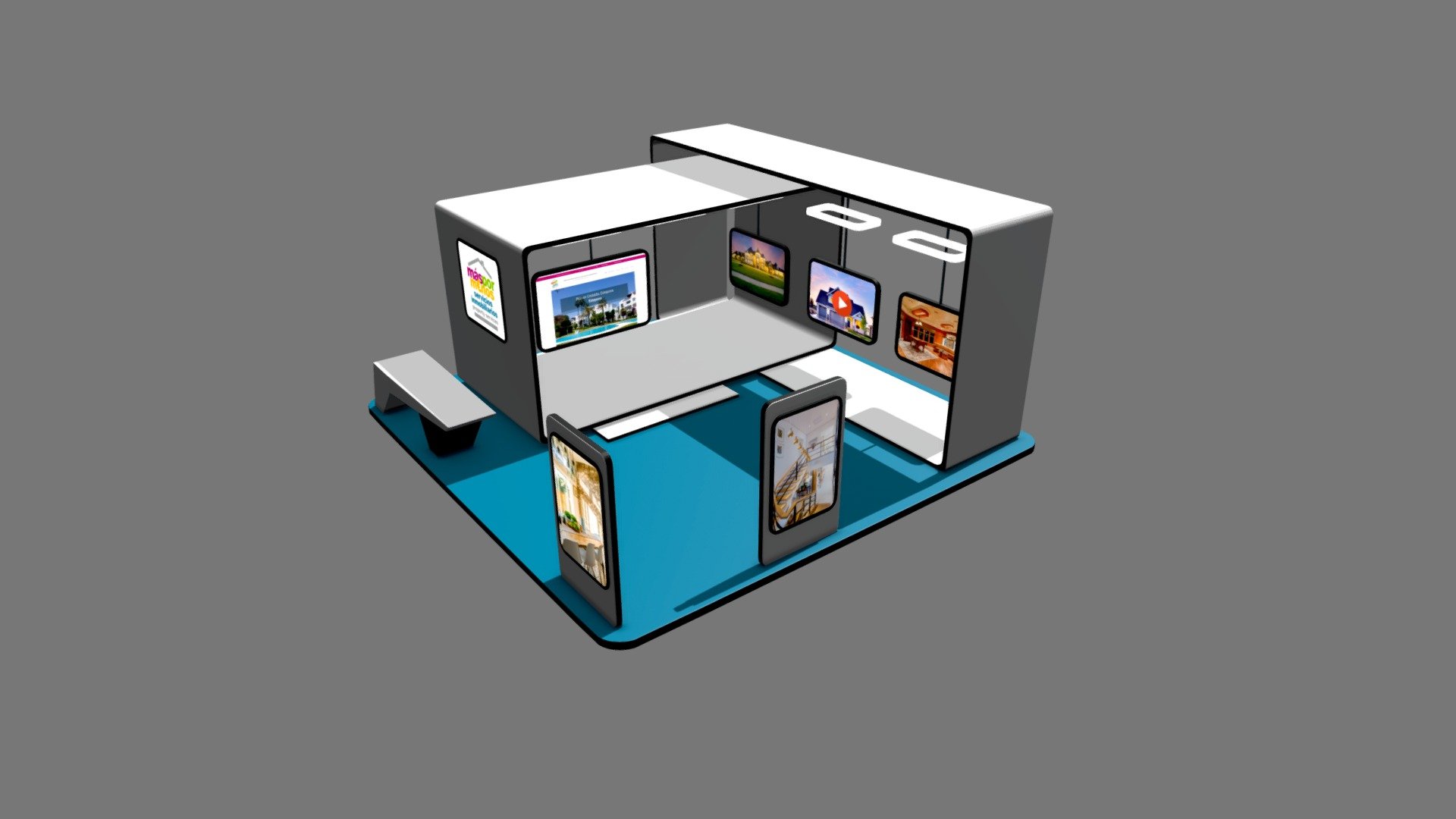 booth - Standard - 3D model by qbittechnologies [dc17ba6] - Sketchfab