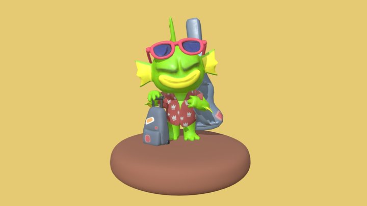 Simple creature - fish 3D Model