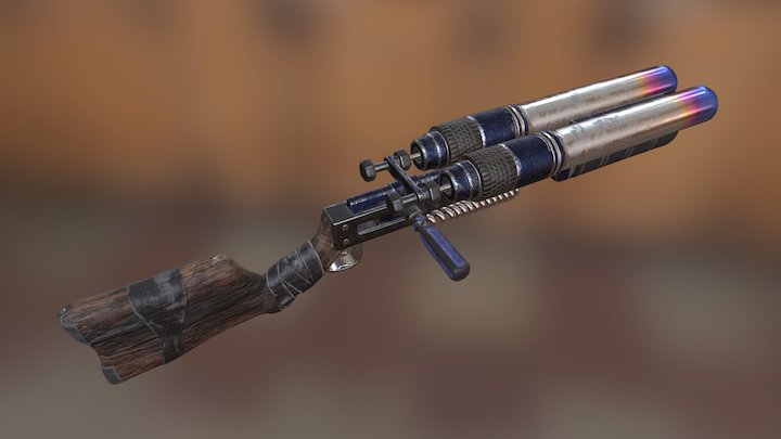 Biker Chrome Shotgun 3D Model