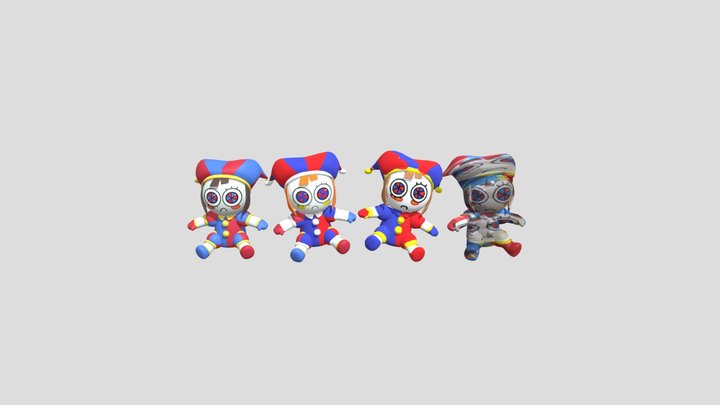 4 plushie pomnis 3D Model