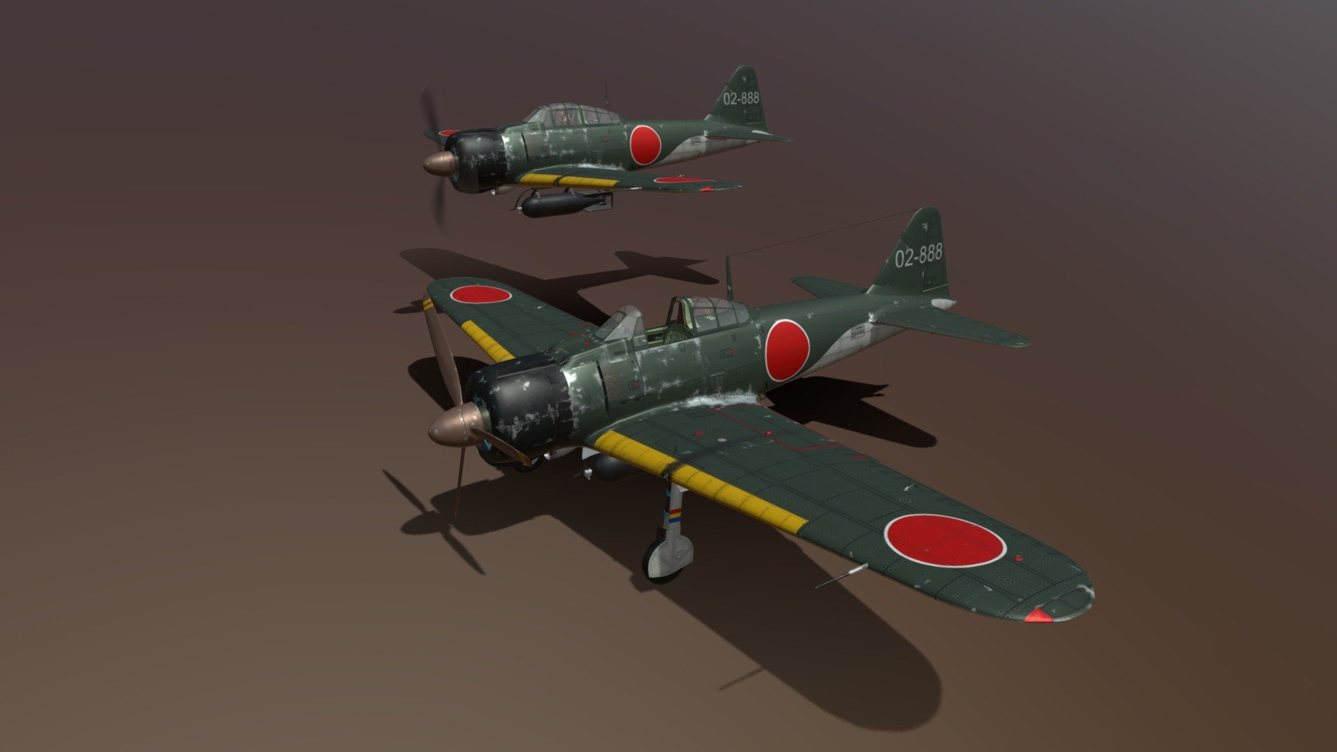 Mitsubishi A6M2 Sen Baku - Kamikaze Unit - Buy Royalty Free 3D model by ...