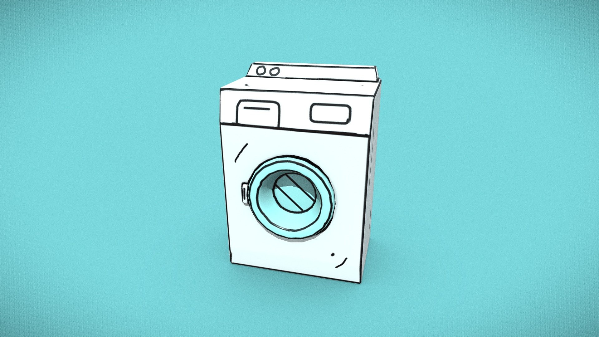 Washing Machine Cartoon - 3D model by Universe_3D (@Universe_3D) [dc25f69]