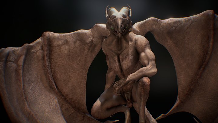A Watchful Gargoyle 3D Model